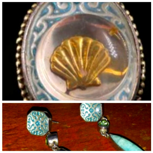 Mars And Valentine Sterling Peridot Amazonite Ring Earrings